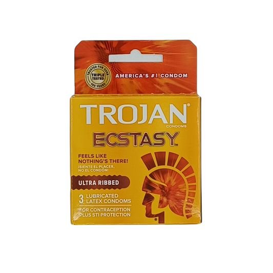 Trojan Ecstacy ultra ribbed 6pk/3ct