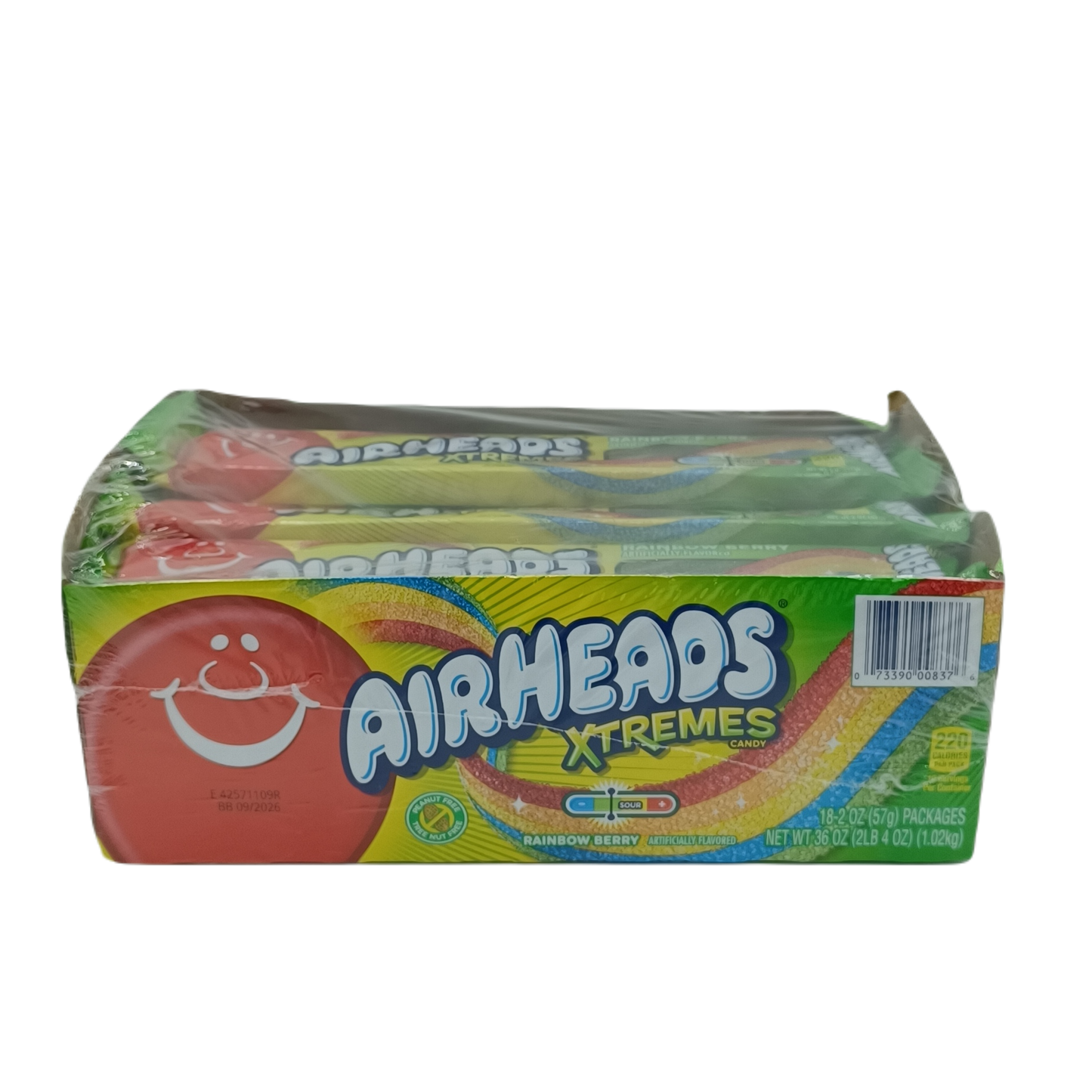 Airheads Xtremes Rainbow Berry Strips 2oz/18ct