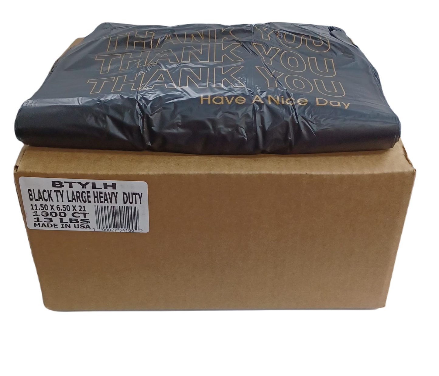 Black Large Plastic Bags 11.5x 6.5 x21 1000ct