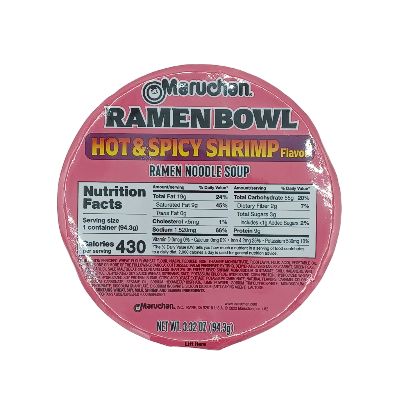 Maruchan Bowl Hot & Spicy Shrimp 6ct