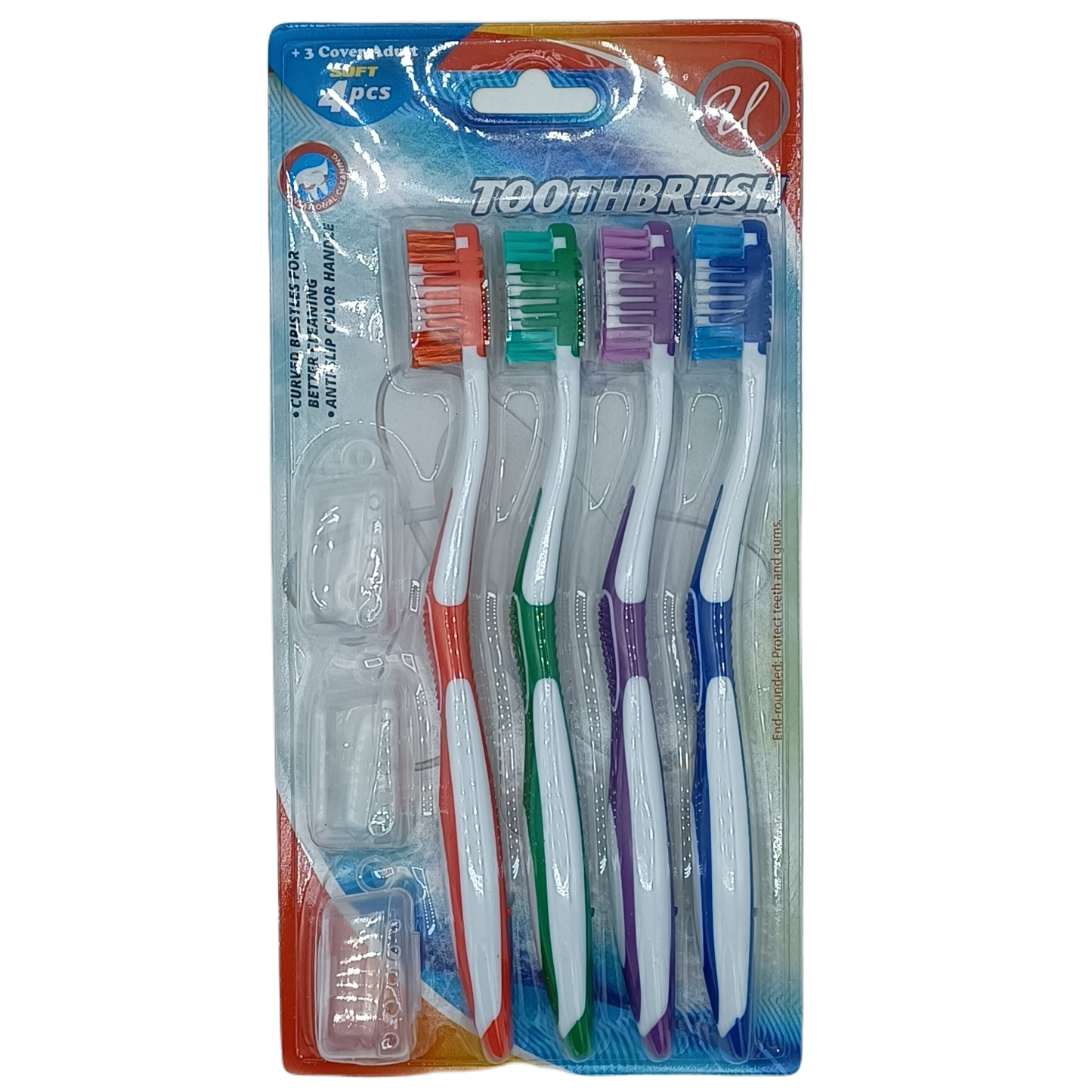 Toothbrush with cap soft 4ct