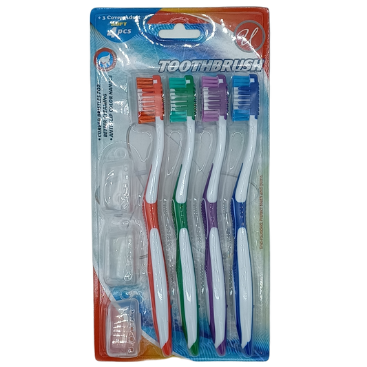 Toothbrush with cap soft 4ct