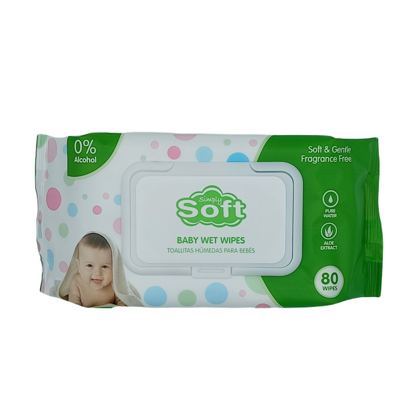 Soft Baby Wet Wipes green 80ct