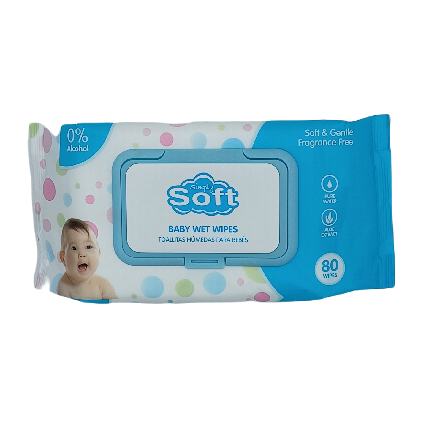 Soft Baby Wet Wipes blue 80ct