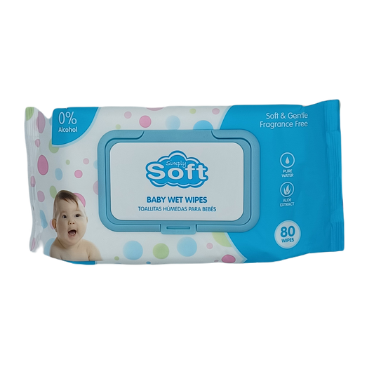 Soft Baby Wet Wipes blue 80ct