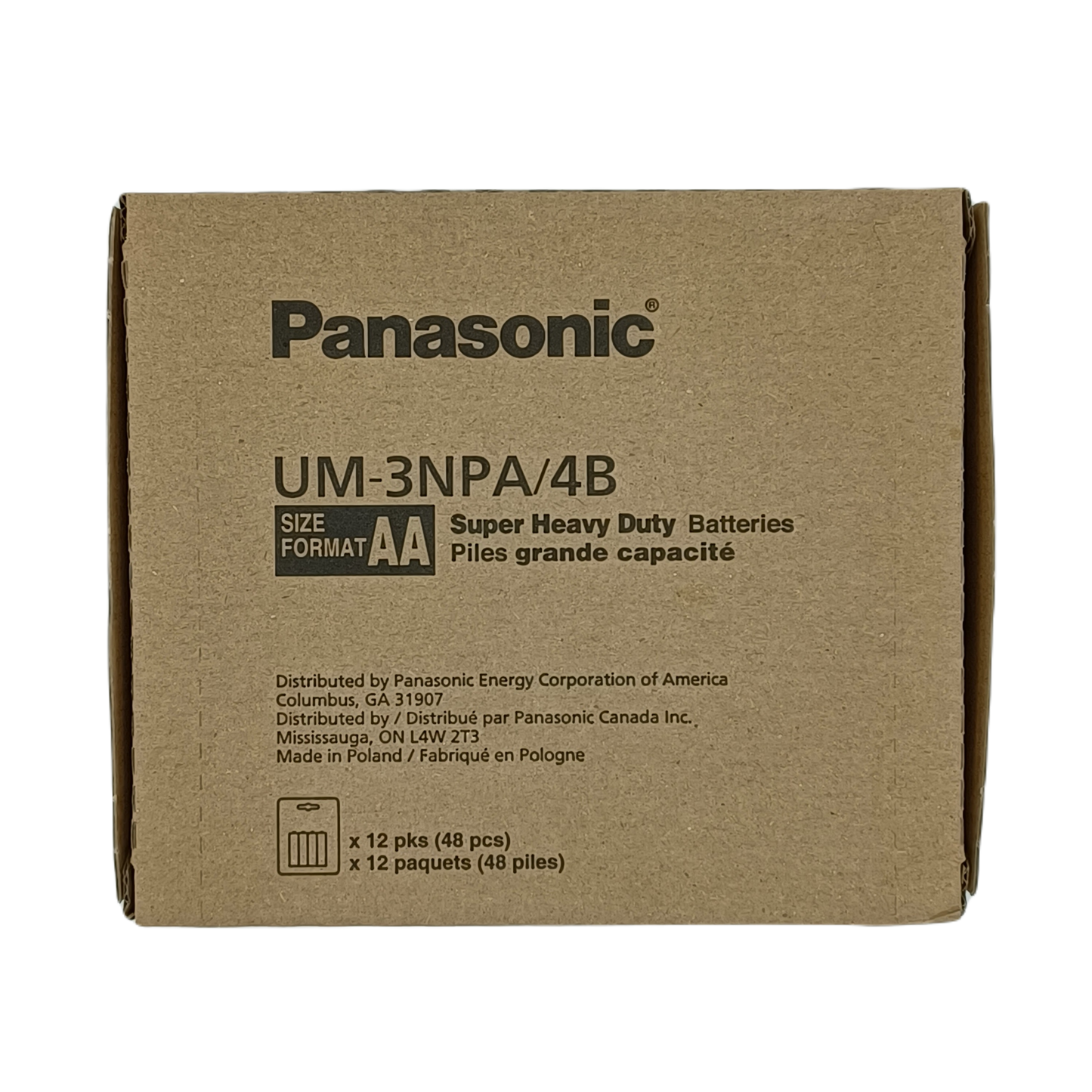 Panasonic AA Batteries 4pk/12ct