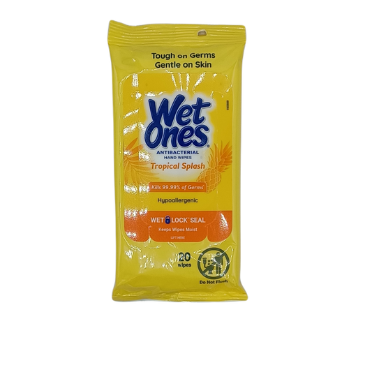 Wet Ones Hand Wipes Tropical Splash 20ct Yellow