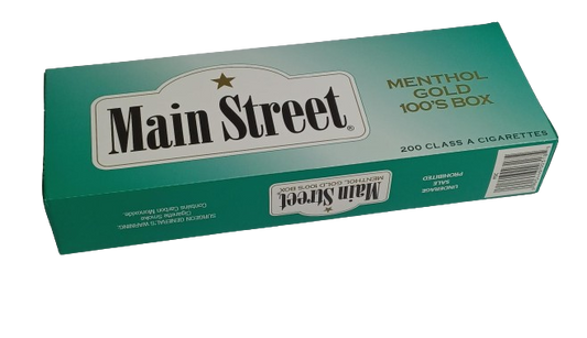 Main Street Menthol Gold 100's Box 10/20pk