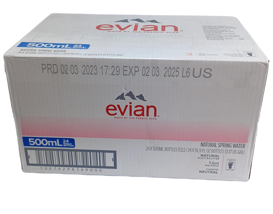 Evian 16.9oz/24ct 500ml