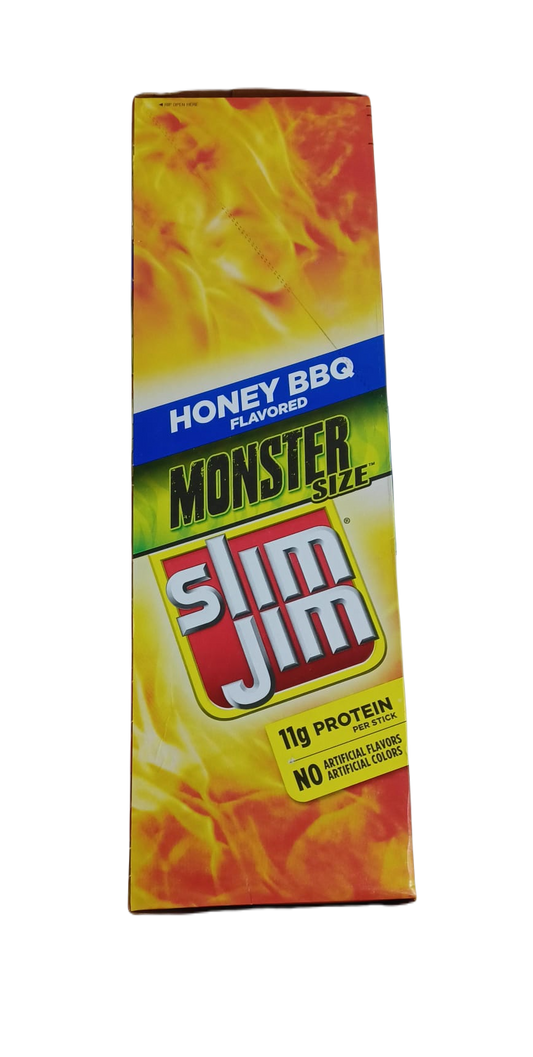 Slim Jim honey bbq monster size 2oz/18ct