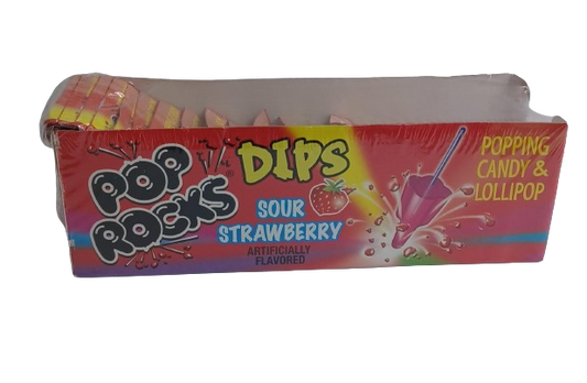 Pop Rocks Dips Sour Strawberry 12ct