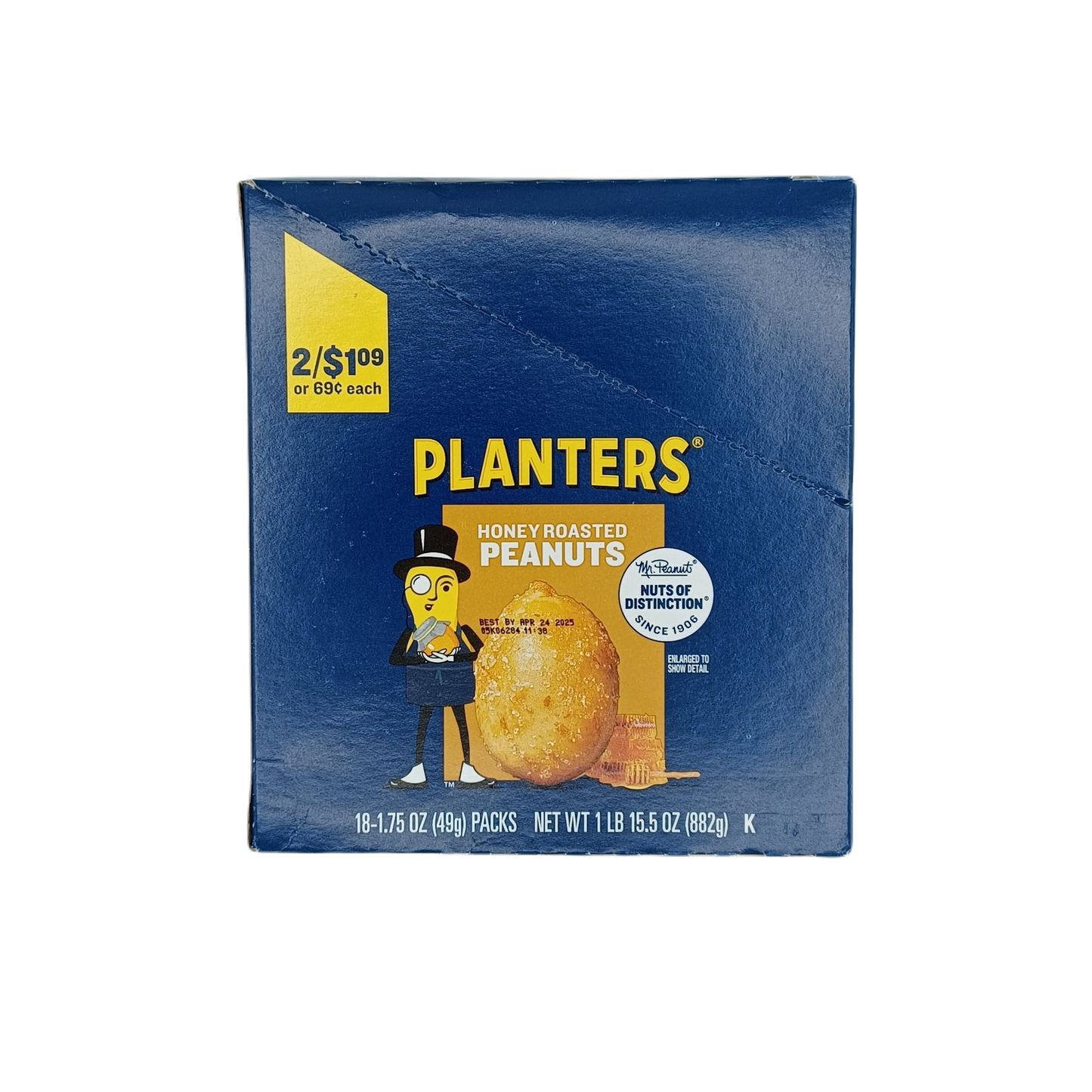 Planters Honey Roasted Peanuts 2$1 1.75z/18ct