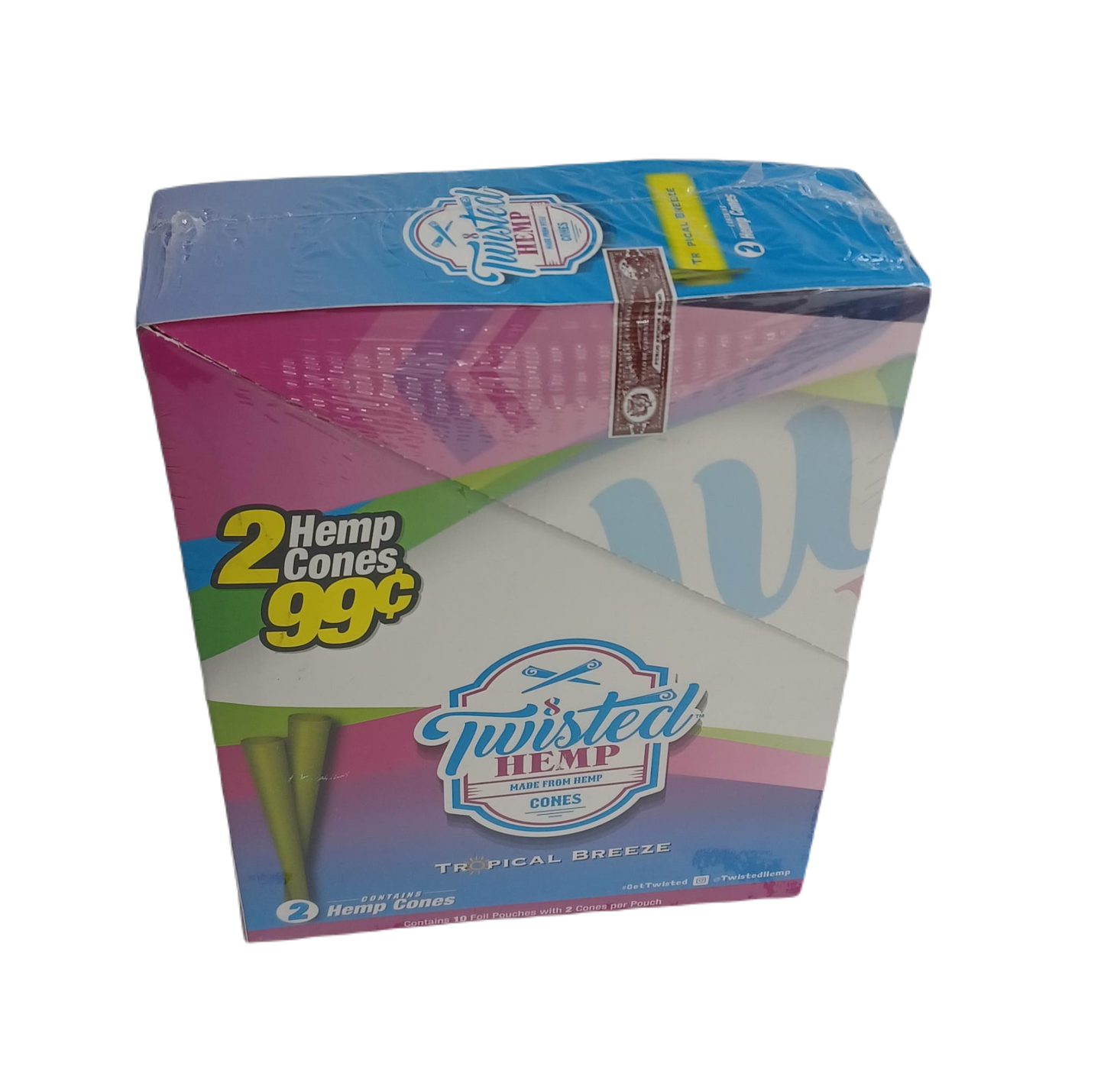 Twisted Hemp Cones Tropical Breeze 2/99 2pk/10ct