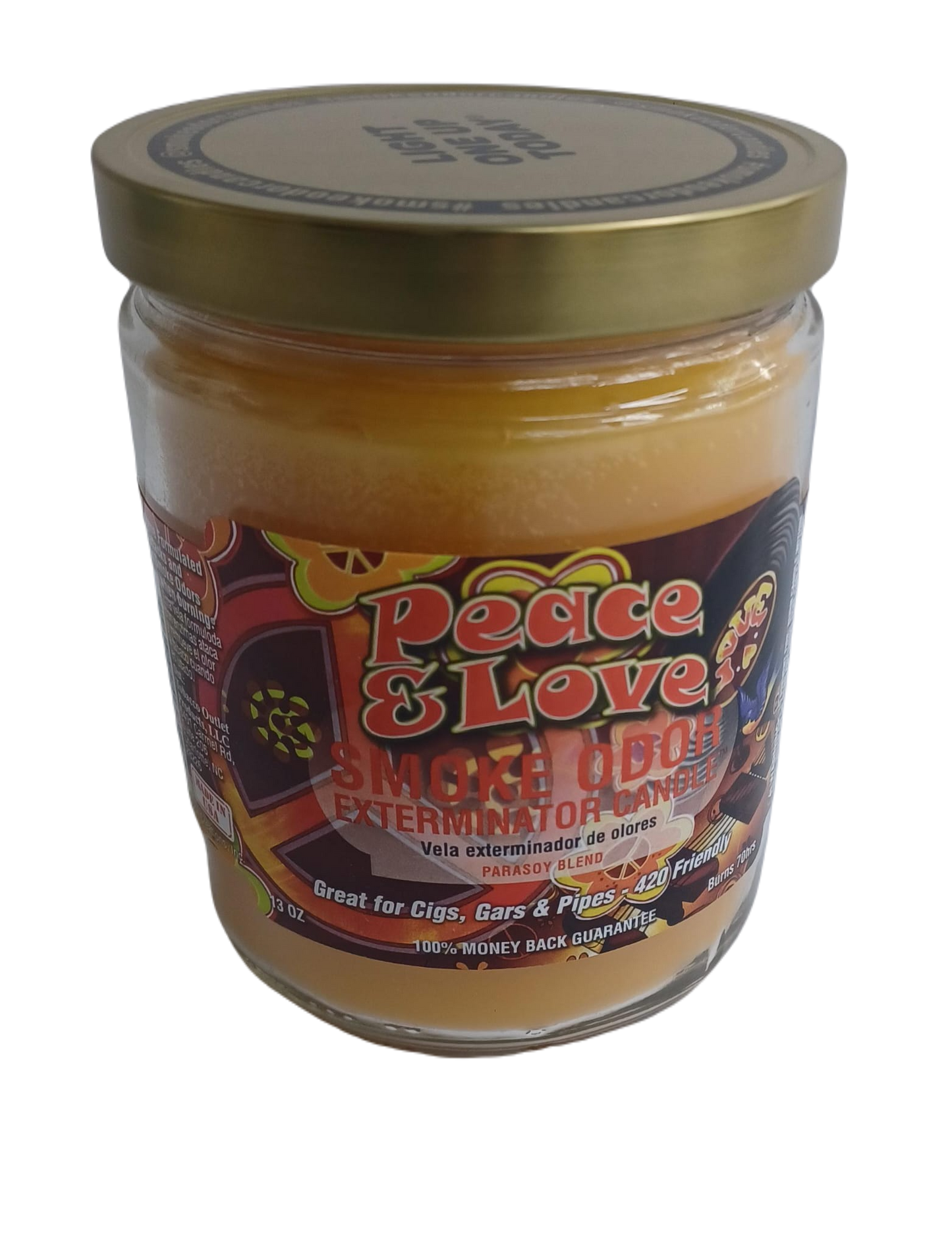 Smoke Odor Peace & Love Candle 13oz