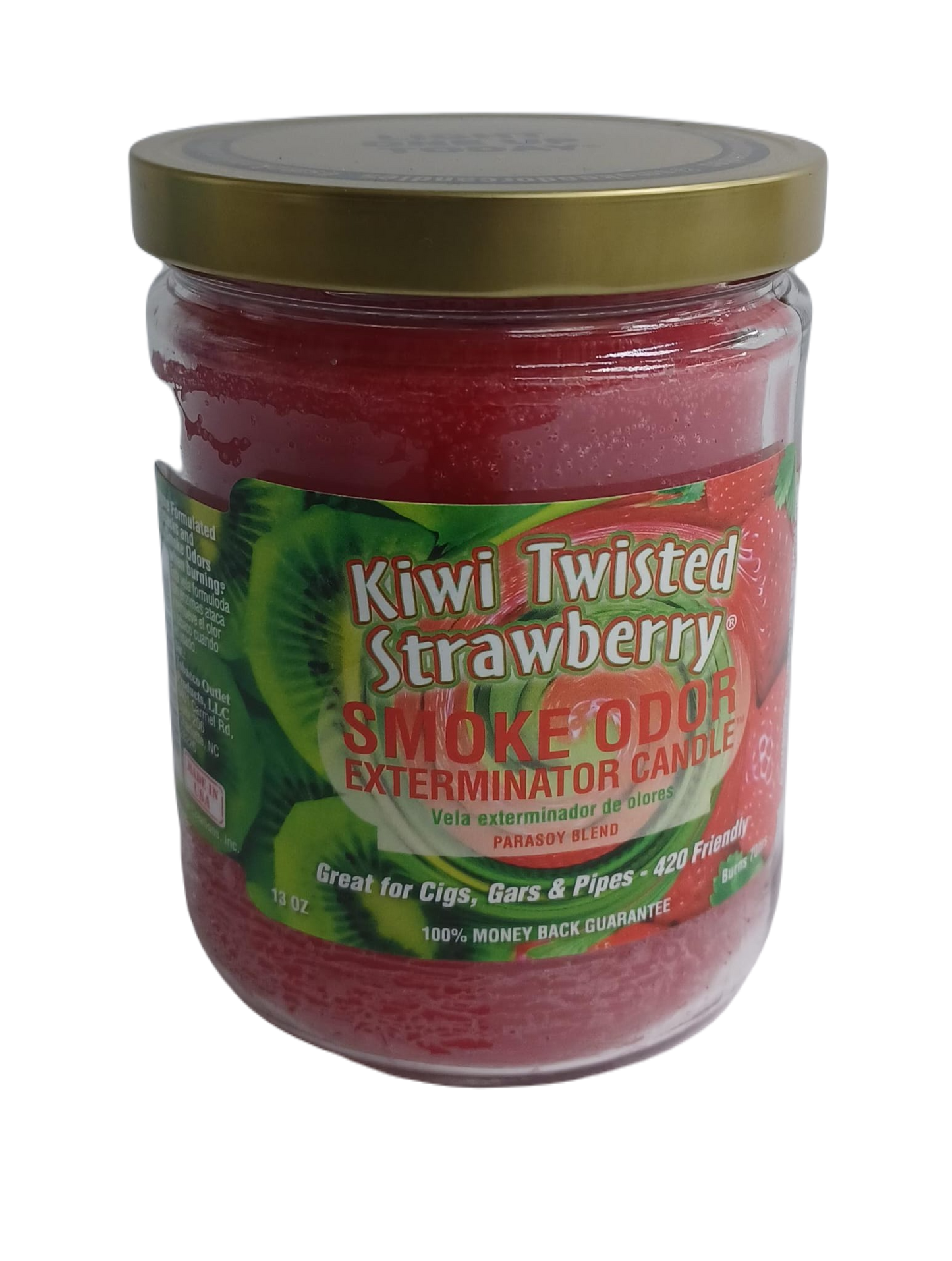 Smoke Odor Kiwi twisted stw Candle 13o