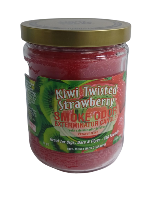 Smoke Odor Kiwi twisted stw Candle 13o