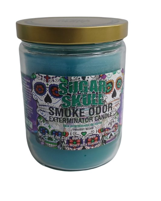 Smoke Odor Sugar Skull Candle 13oz