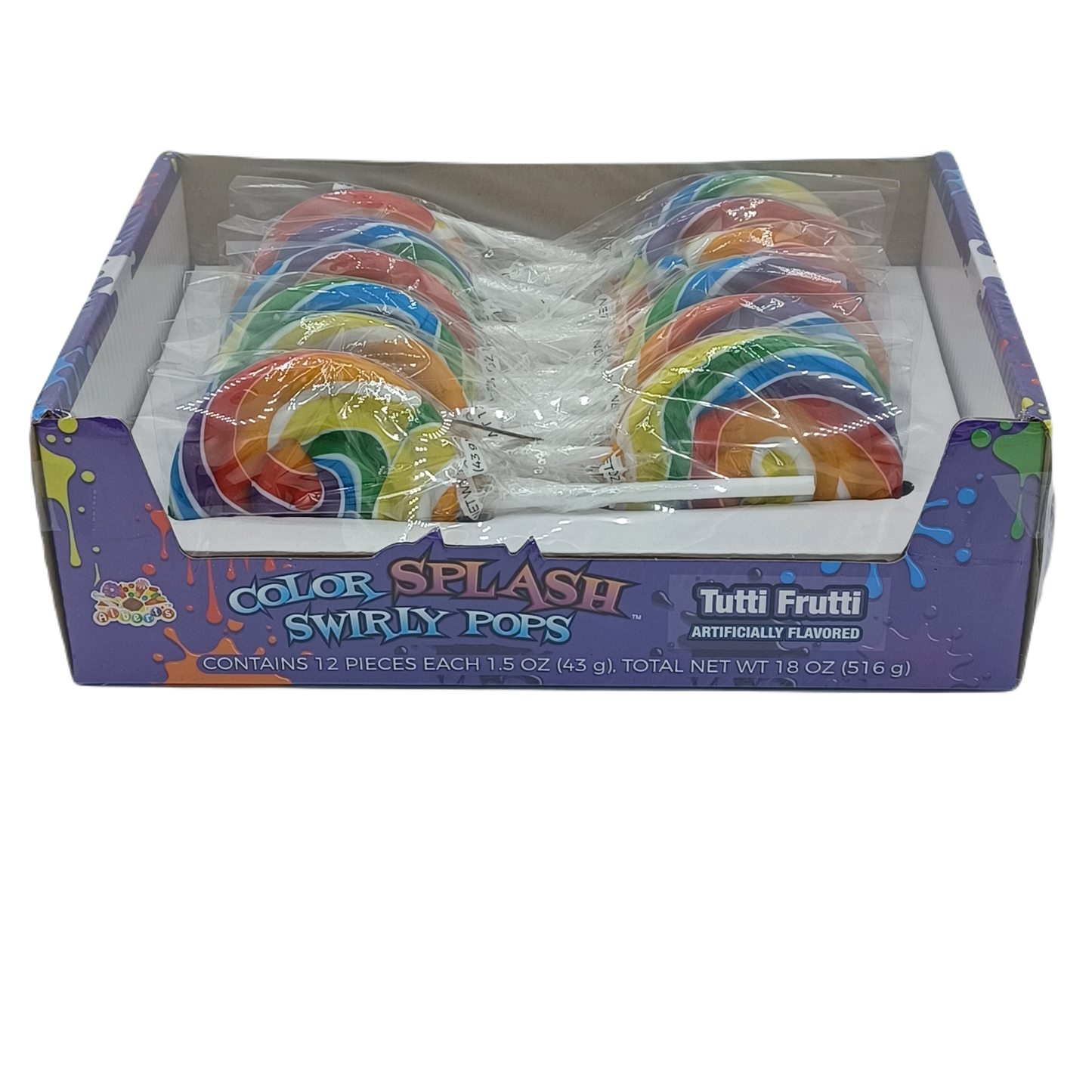 Color Splash Swirly Pops 1.5oz/12ct