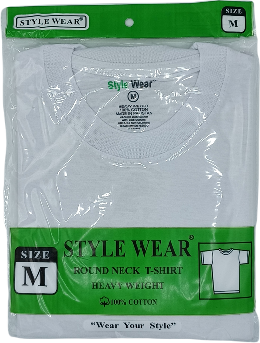 T-Shirt Style wear White Medium 6ct