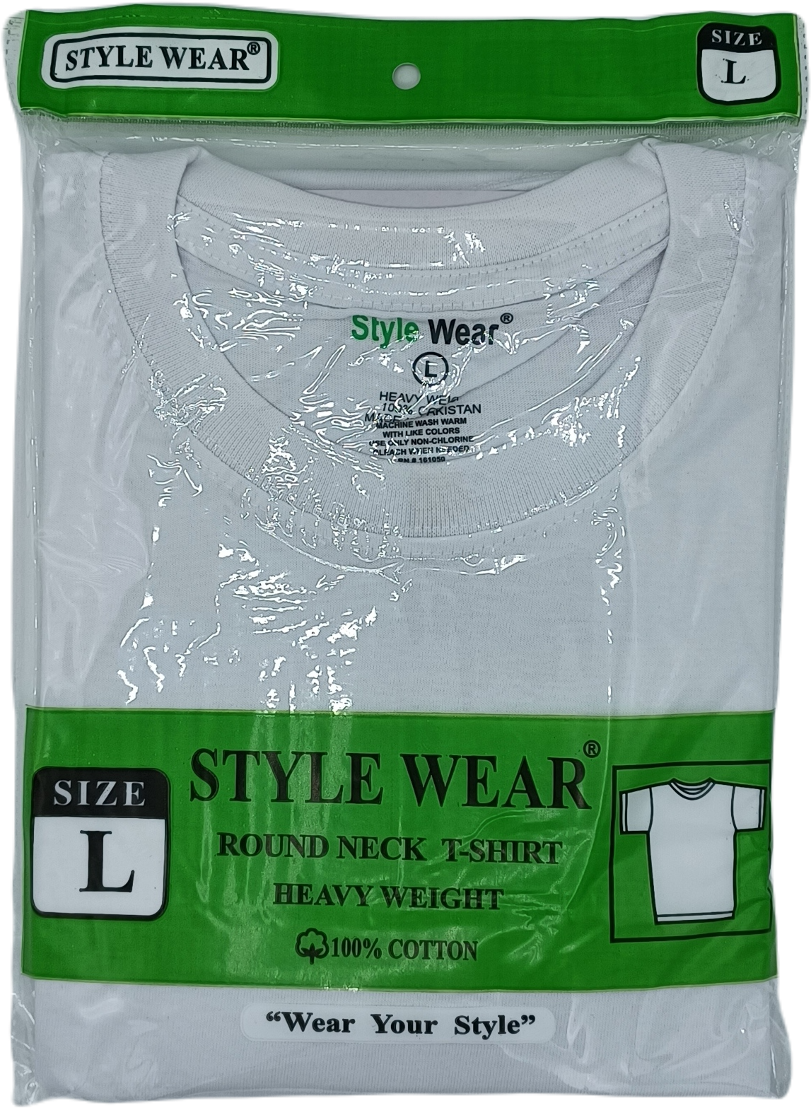 T-Shirt Style wear White Large 6ct