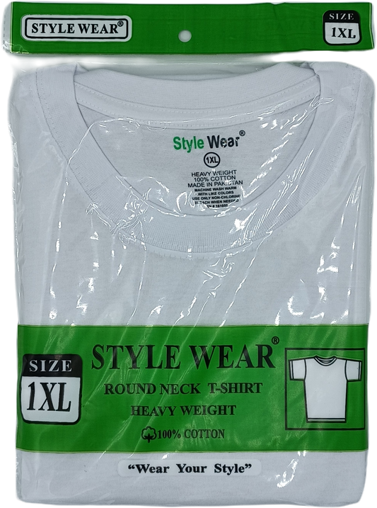 T-Shirt Style wear White 1XL 6ct