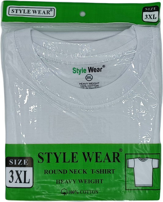 T-Shirt Style wear White 3XL 6ct