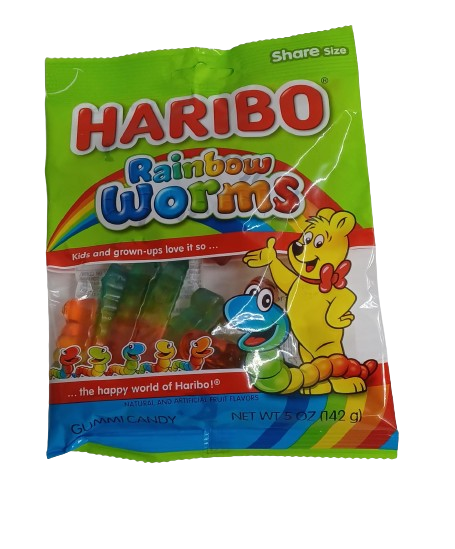 Haribo Rainbow Worms 5oz