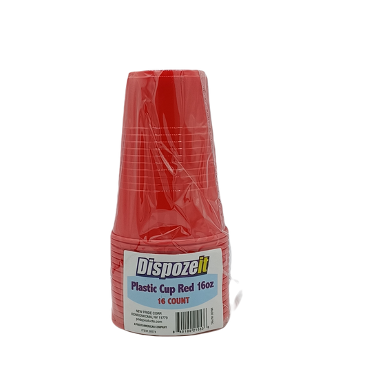 Dispozeit Plstc Cup Red 16z/16ct