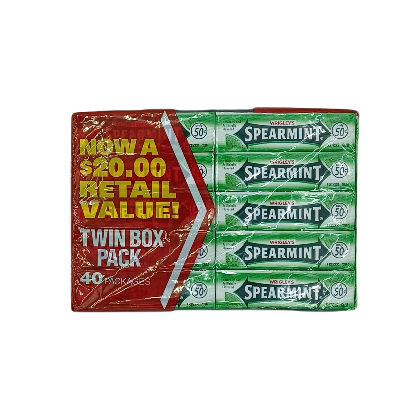 Wrigley's Spearmint Twin Pack 50c/40ct