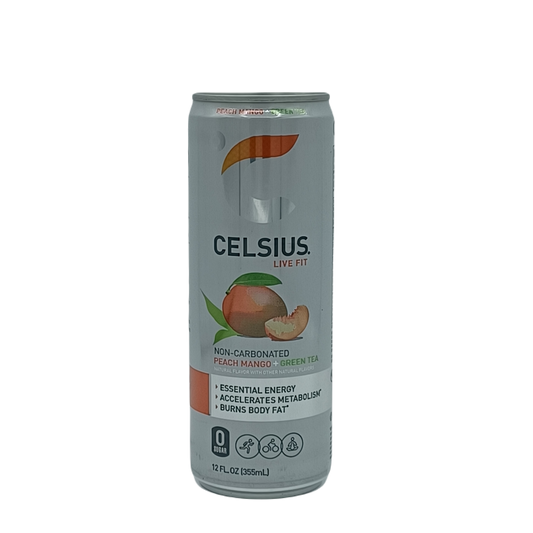 Celsius Peach Mango Green Tea 12oz/12ct