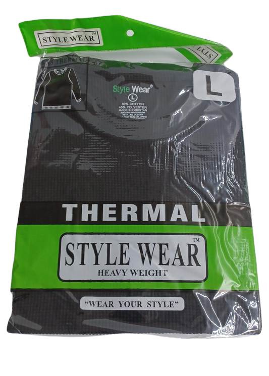 Style Wear Thermal Black Large 6ct