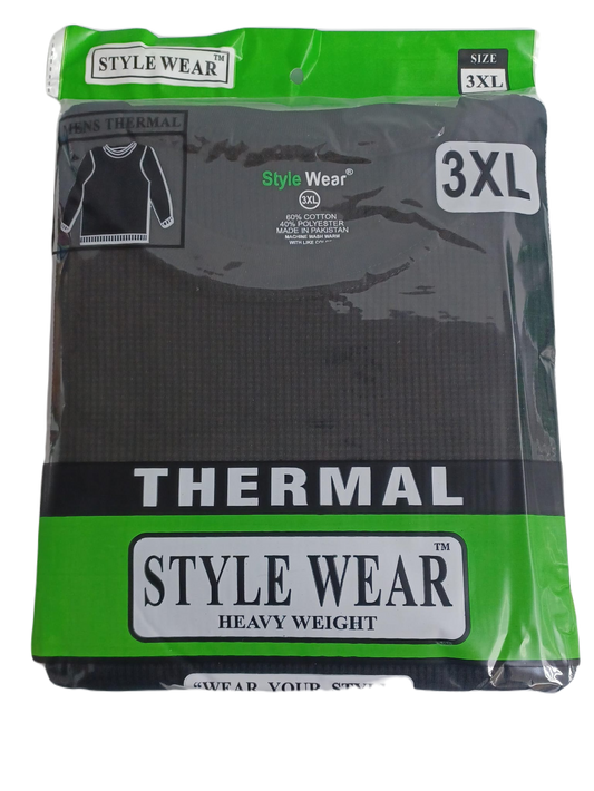 Style Wear Thermal Black 3XL 6ct