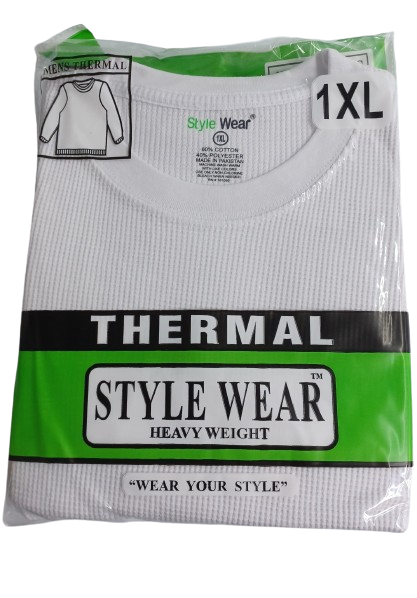 Style Wear Thermal White 1XL 6ct