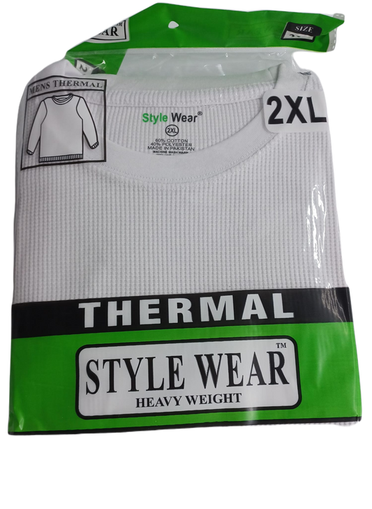 Style Wear Thermal White 2XL 6ct