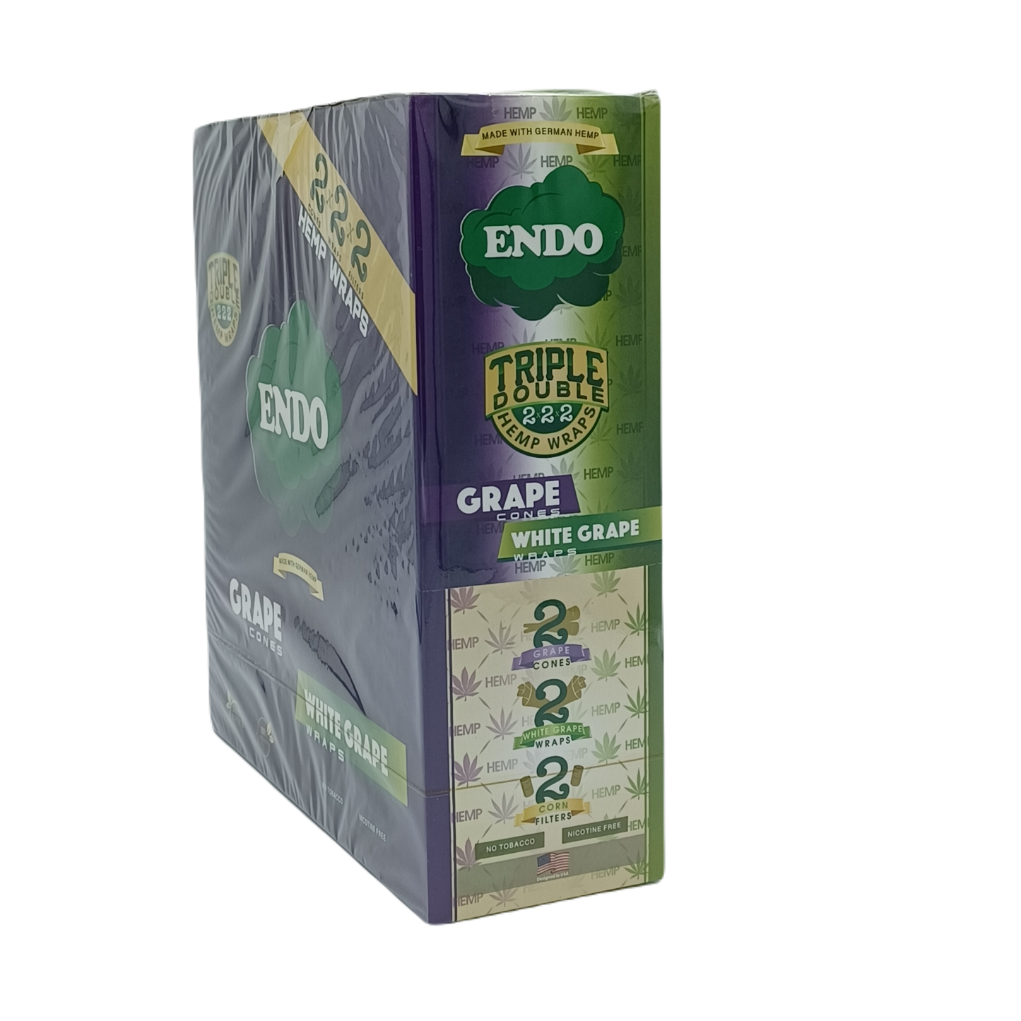 Endo 222 Hemp Wrap Grape & White Grape 15ct