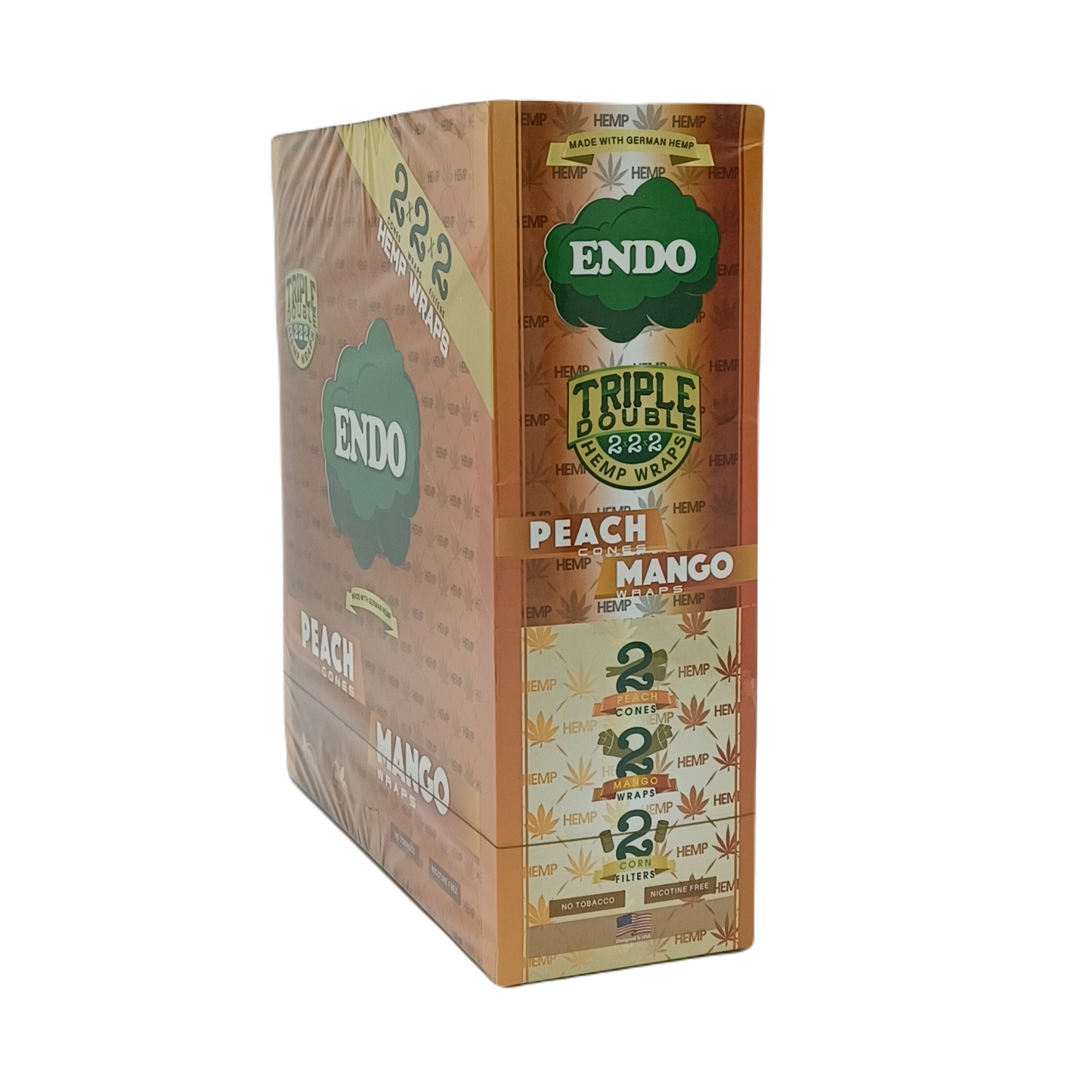 Endo 222 Hemp Wrap Peach & Mango 15ct