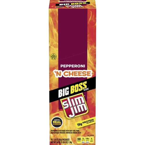 Slim Jim Pepperoni N Cheese Big Boss Size 3oz/18ct