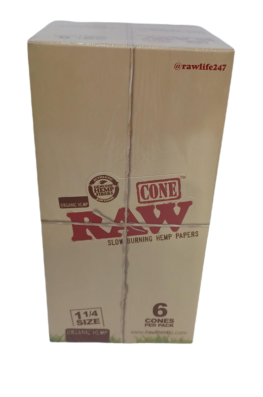 Raw Cone Organic Hemp 1.25 6pk/32ct