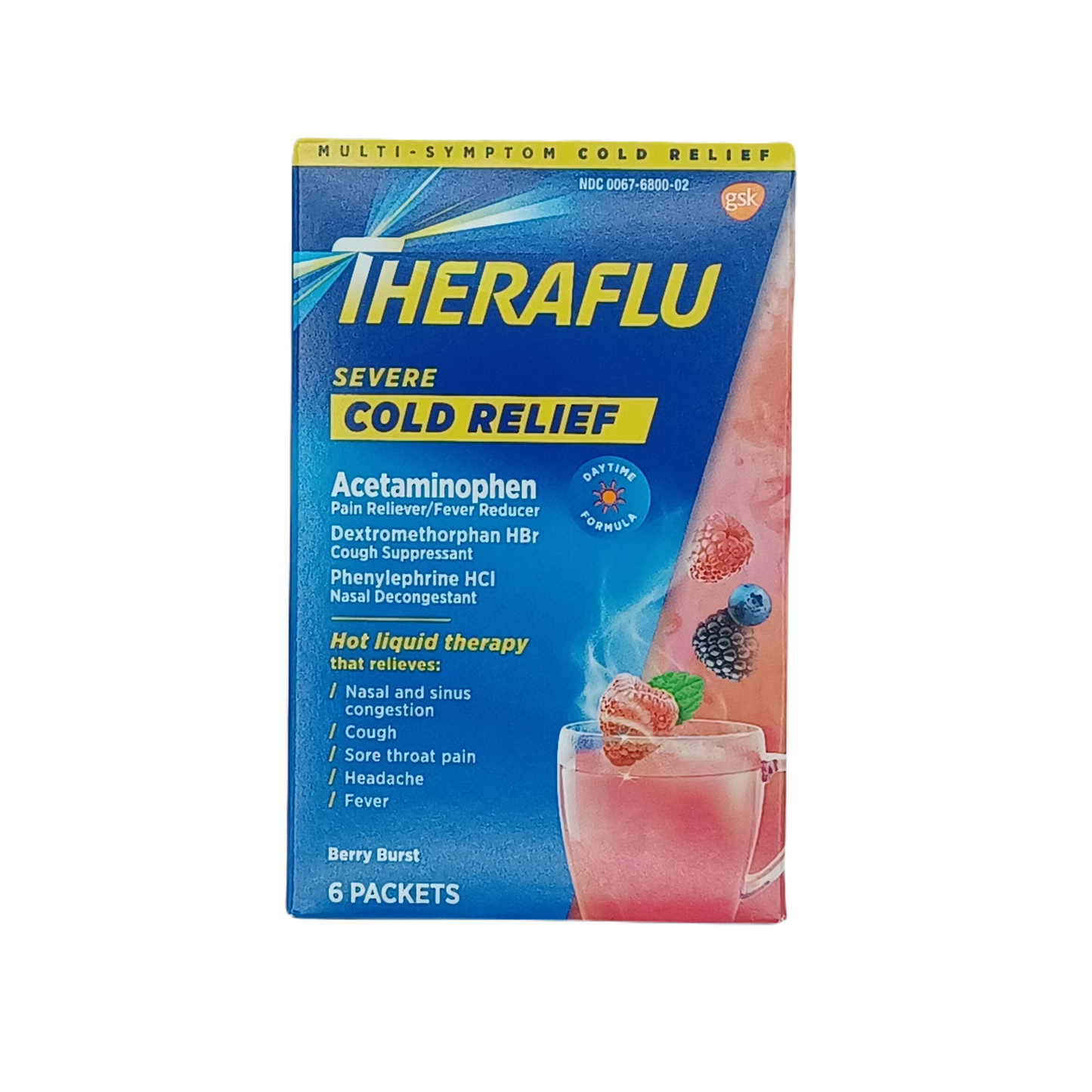 Theraflu Severe Cold Relief Berry Burst 6ct