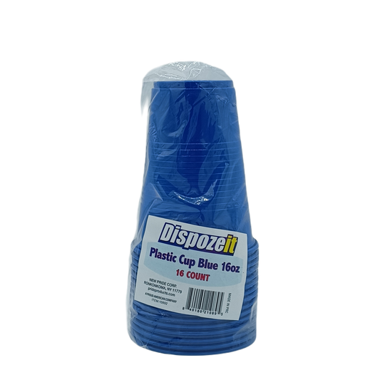 Dispozeit Plstc Cup Blue 16z/16ct