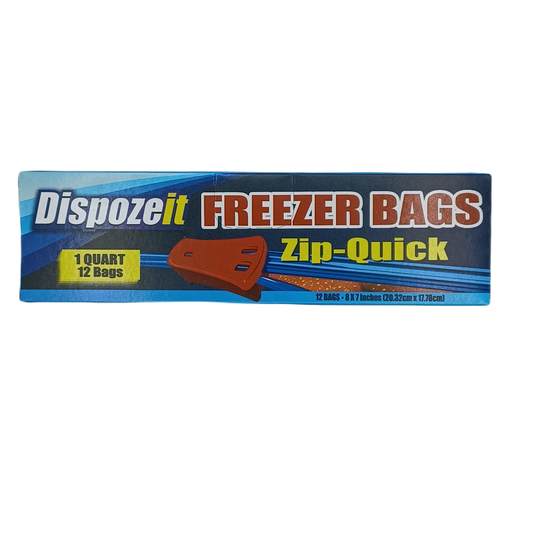 Dispozeit Freezer Bags ZipQuik 1Q/12ct