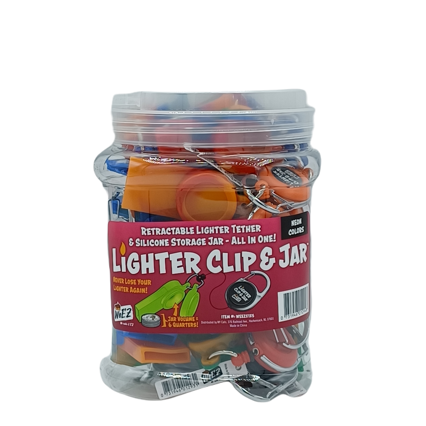 Lighter Clip Jar Neon 24ct