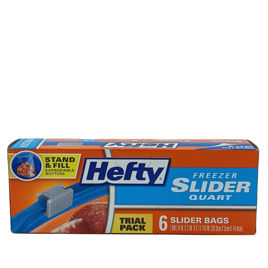 Hefty Freezer Slider Bag 1Q/6ct