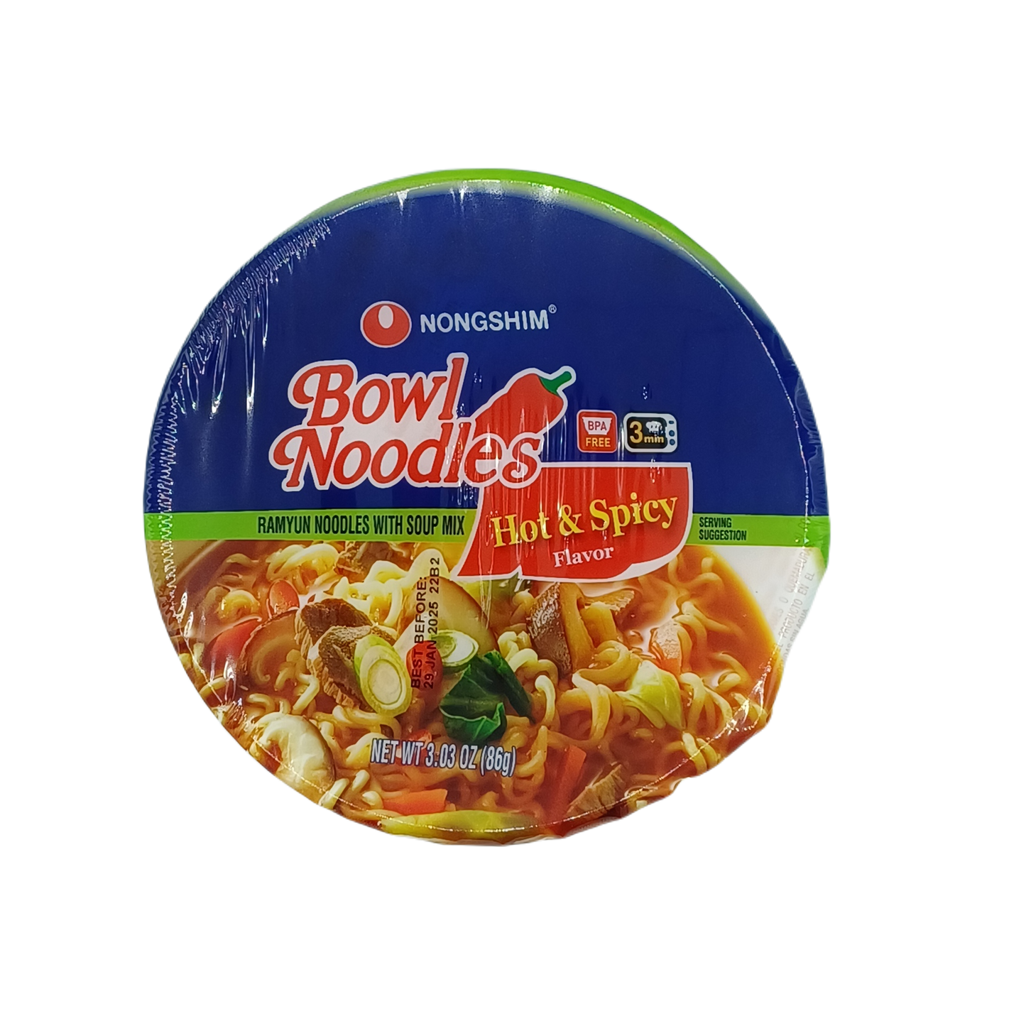 Nongshim Bowl Hot & Spicy 3.03z/12ct