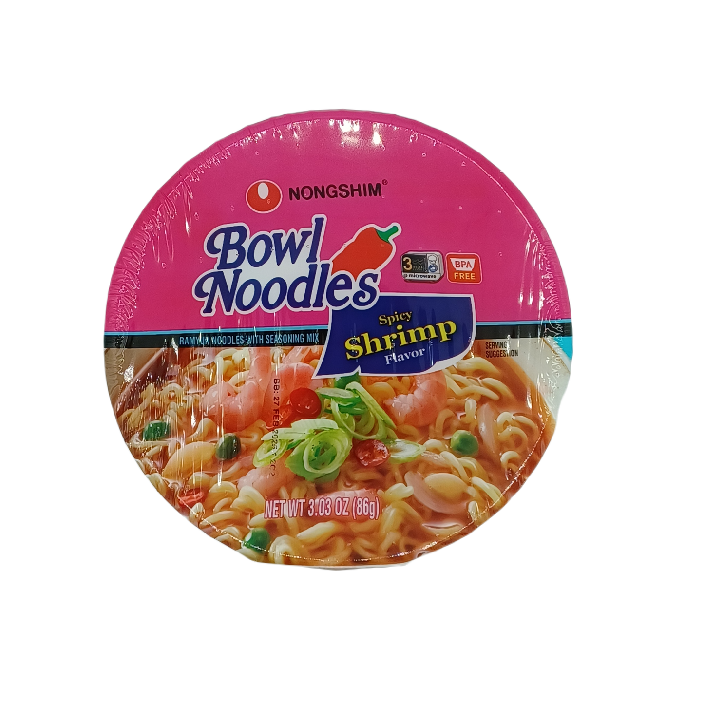 Nongshim Bowl Spicy Shrimp 3.03z/12ct