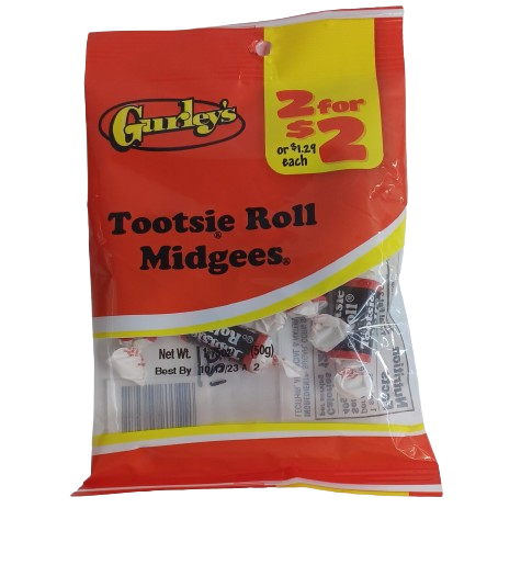 Gurleys Tootsie Roll Midgees 2/$2 1.75z/12ct 50627