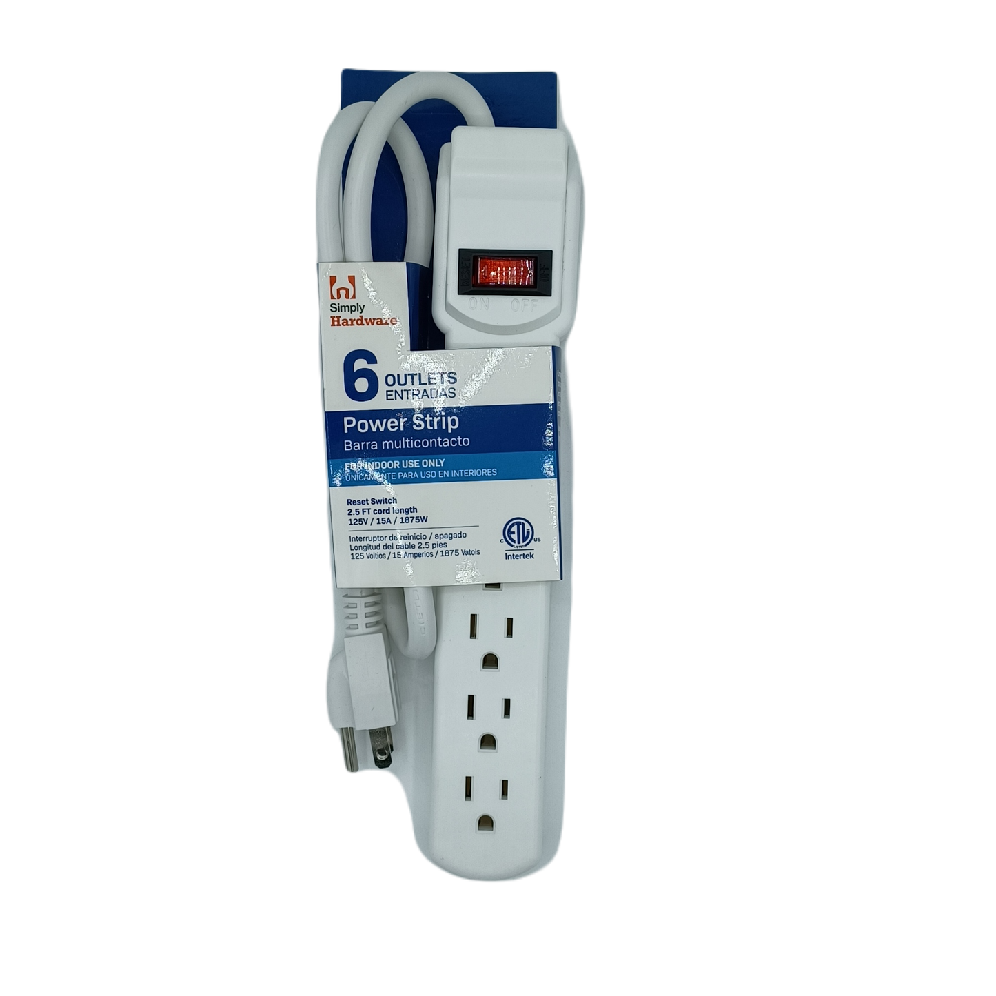 Simply Hardware Power Strip 6outlets 2.5Ft