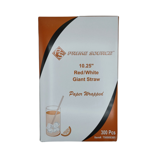 Prime Source Red/White 10.25" Straws 300ct Wrapped