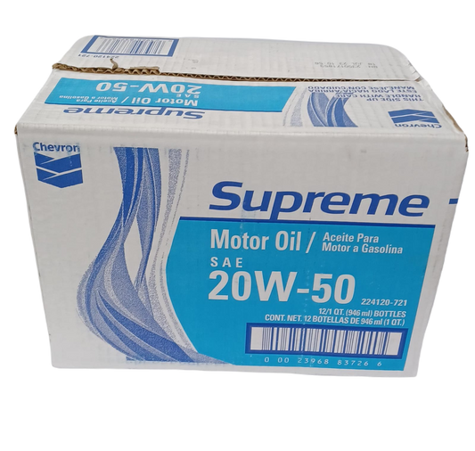 Chevron Supreme SAE20W50 1Q/12ct