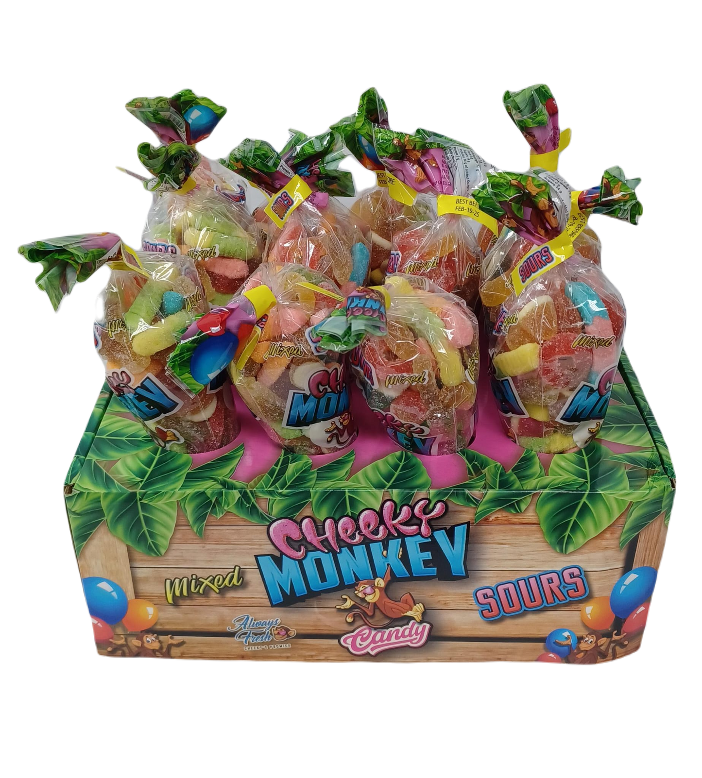 Cheeky Monkey Sour Gummies Cones 7oz/12ct